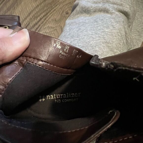 Naturalizer Brown Leather Booties Size 8.5 - Picture 11 of 14
